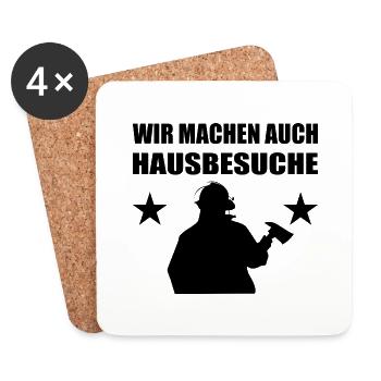 Feuerwehr - Untersetzer (4er-Set) - Weiß - Vorne