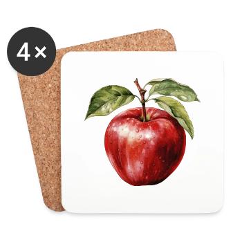Apple - Coasters (set of 4) - white - Front