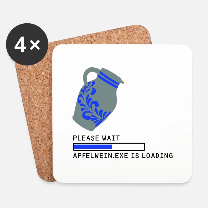 PLEASE WAIT Cider is Loading... - Coasters (set of 4) - white