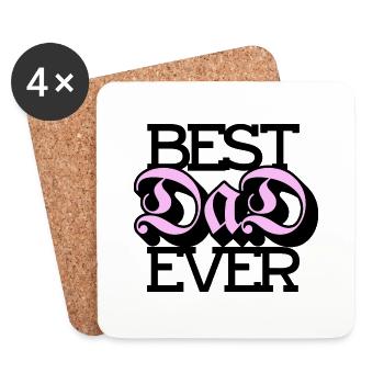 LE MEILLEUR PAPA - Best dad ever - Dessous de verre (lot de 4) - blanc - Devant