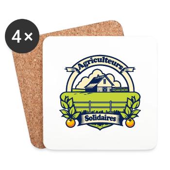 Soutien aux agriculteurs #6 - Dessous de verre (lot de 4) - blanc - Devant