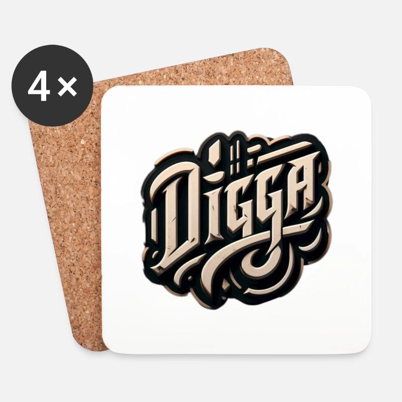 Digga - Untersetzer (4er-Set) - Weiß