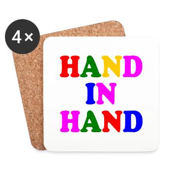 Hand in hand - Untersetzer (4er-Set) - Weiß - Vorne