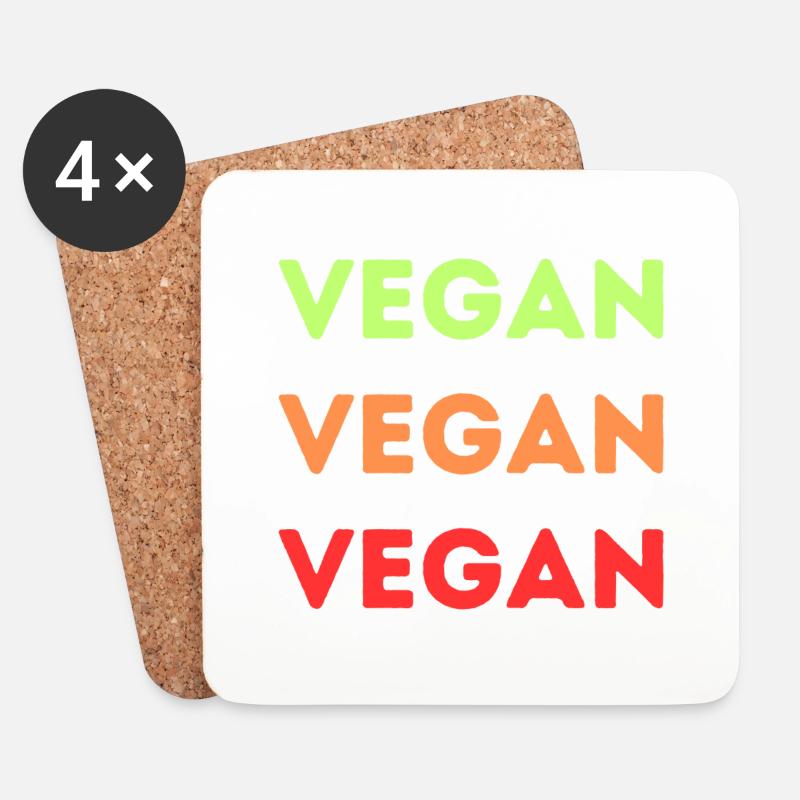 VEGAN - Untersetzer (4er-Set) - Weiß