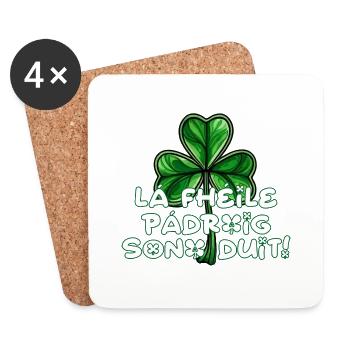 Lá Fhéile Pádraig Sona Duit ! Fête de la Saint-Patrick - Dessous de verre (lot de 4) - blanc - Devant