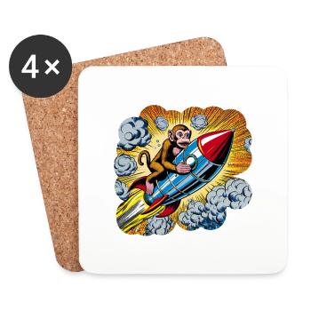 The flying ape - Untersetzer (4er-Set) - Weiß - Vorne