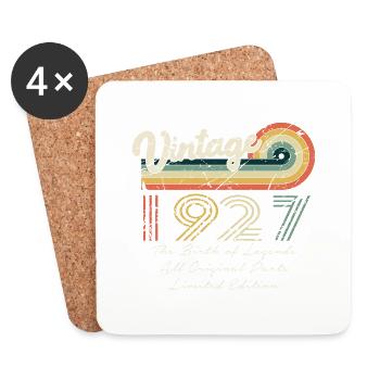 Awesome since 1927 Anniversary 1927 Vintage 192 - Coasters (set of 4) - white - Front