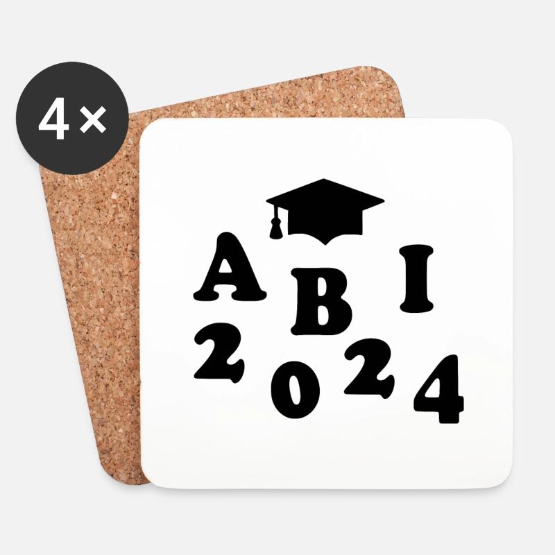 Abi 2024 - Untersetzer (4er-Set) - Weiß