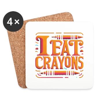I Eat Crayons 20 - Coasters (set of 4) - white - Front