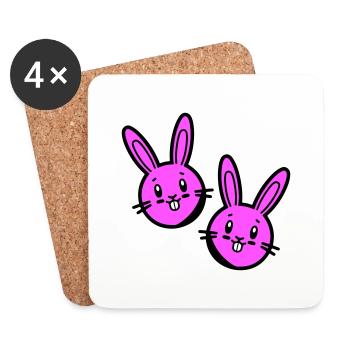 Easter Bunny Symbol Easter - Coasters (set of 4) - white - Front