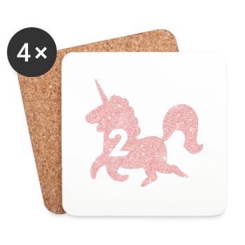 2nd Anniversary Unicorn - Coasters (set of 4) - white - Front