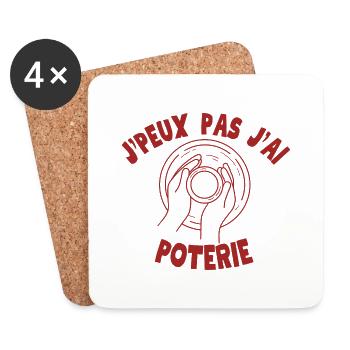 Töpferei Ruhestandsgeschenk - Untersetzer (4er-Set) - Weiß - Vorne