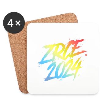 Zrce Party 2024 Équipe de vacances colorée - Dessous de verre (lot de 4) - blanc - Devant