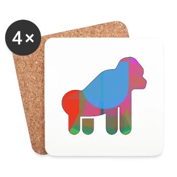 Gorilla - Untersetzer (4er-Set) - Weiß - Vorne