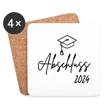 Abschluss 2024 - Untersetzer (4er-Set) - Weiß - Vorne