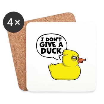 Lustig Ich gebe keine Ente Gummienten Sarkasmus - Untersetzer (4er-Set) - Weiß - Vorne