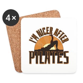 Je suis plus agréable après le Pilates - Dessous de verre (lot de 4) - blanc - Devant
