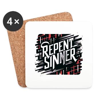 Repent Sinner 18 - Coasters (set of 4) - white - Front