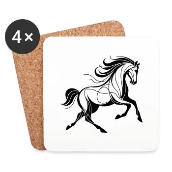 Cheval - Dessous de verre (lot de 4) - blanc - Devant