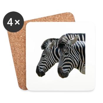 Zebra Heads - Coasters (set of 4) - white - Front