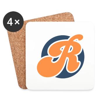 Buchstabe r sport orange - Untersetzer (4er-Set) - Weiß - Vorne