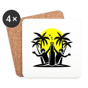 Palmen Strand Urlaub Party - Untersetzer (4er-Set) - Weiß - Vorne