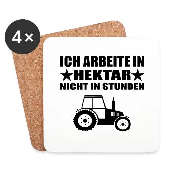Traktor - Untersetzer (4er-Set) - Weiß - Vorne