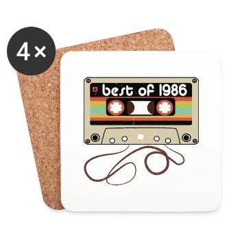 Legendärer Jahrgang 1986 - Untersetzer (4er-Set) - Weiß - Vorne