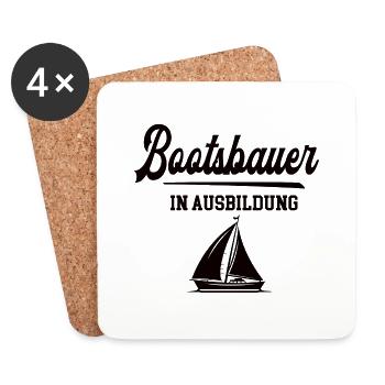 Bootsbauer in Ausbildung Bootsbauerausbildung Boot - Untersetzer (4er-Set) - Weiß - Vorne
