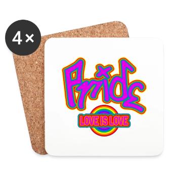 love is Love liebe pride gleichberechtigung - Untersetzer (4er-Set) - Weiß - Vorne