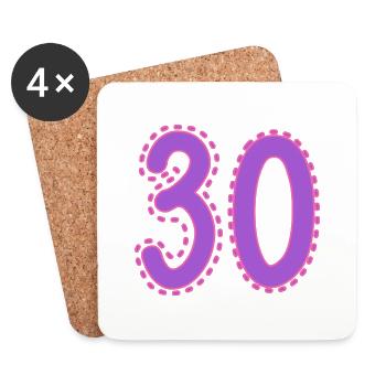 30. 30 YEARS. 30th ANNIVERSARY. 30 YEARS ANNIVERSARY. - Coasters (set of 4) - white - Front
