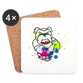 bulldog farbig splash - Untersetzer (4er-Set) - Weiß - Vorne