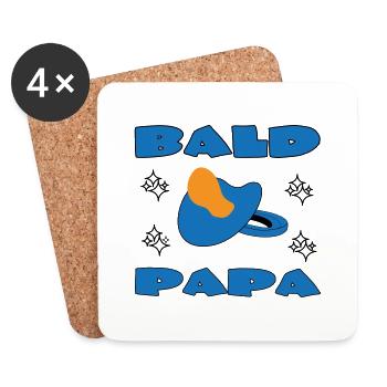 BALD PAPA - Coasters (set of 4) - white - Front
