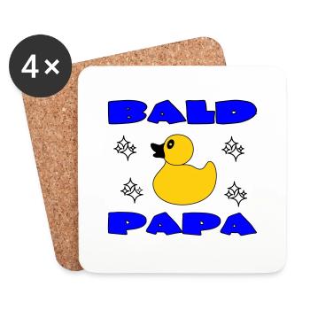 BALD PAPA - Coasters (set of 4) - white - Front