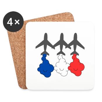 Patrouille de France, French flag - Coasters (set of 4) - white - Front