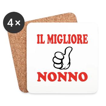 IL MIGLIORE NONNO - Untersetzer (4er-Set) - Weiß - Vorne