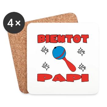 BIENTOT PAPI - Dessous de verre (lot de 4) - blanc - Devant