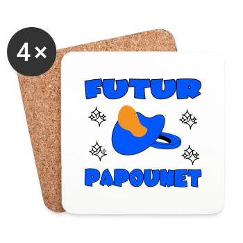 FUTUR PAPOUNET - Dessous de verre (lot de 4) - blanc - Devant