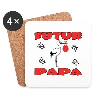 FUTUR PAPA - Dessous de verre (lot de 4) - blanc - Devant
