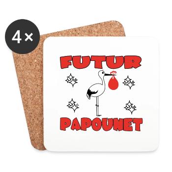 FUTUR PAPOUNET - Dessous de verre (lot de 4) - blanc - Devant