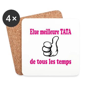 Meilleure TATA DE TOUS LES TEMPS - Dessous de verre (lot de 4) - blanc - Devant