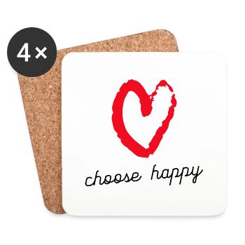 choose happy, nimm es gelassen - Untersetzer (4er-Set) - Weiß - Vorne
