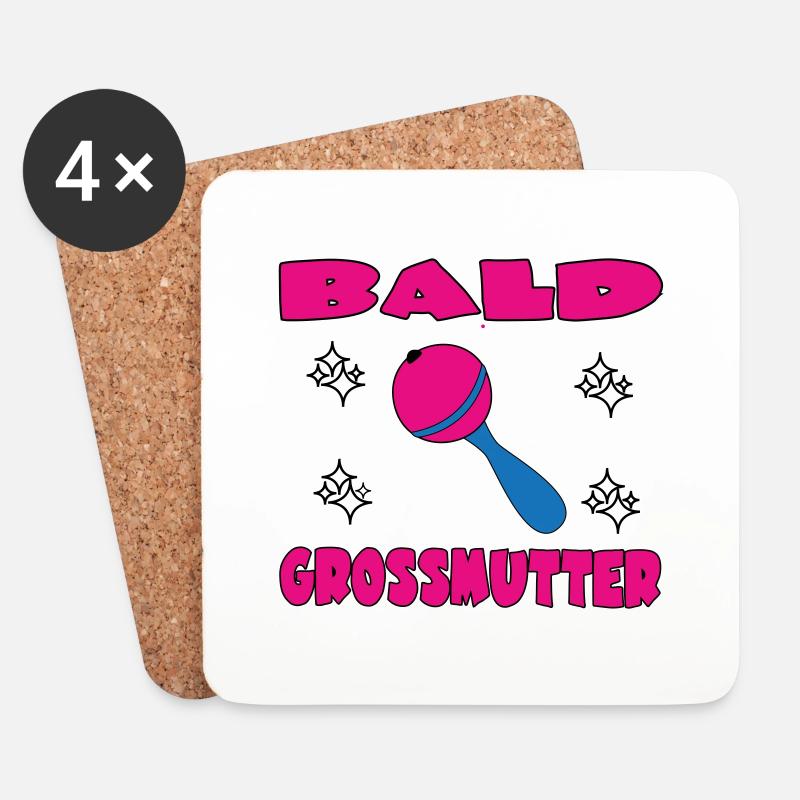 BALD GROSSMUTTER - Coasters (set of 4) - white
