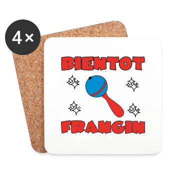 BIENTOT FRANGIN - Dessous de verre (lot de 4) - blanc - Devant