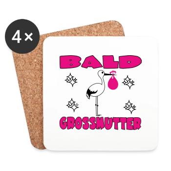 BALD GROSSMUTTER - Coasters (set of 4) - white - Front