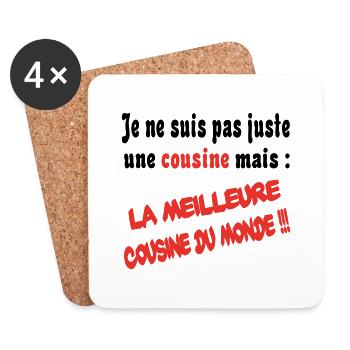 La meilleuer cousine du monde - Dessous de verre (lot de 4) - blanc - Devant