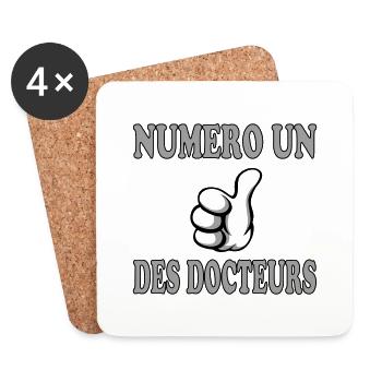 Numéro un des DOCTEURS - Dessous de verre (lot de 4) - blanc - Devant