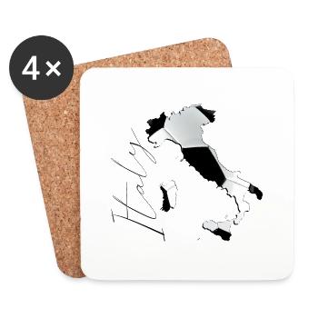 Map of Italy – Real Football EN - Coasters (set of 4) - white - Front