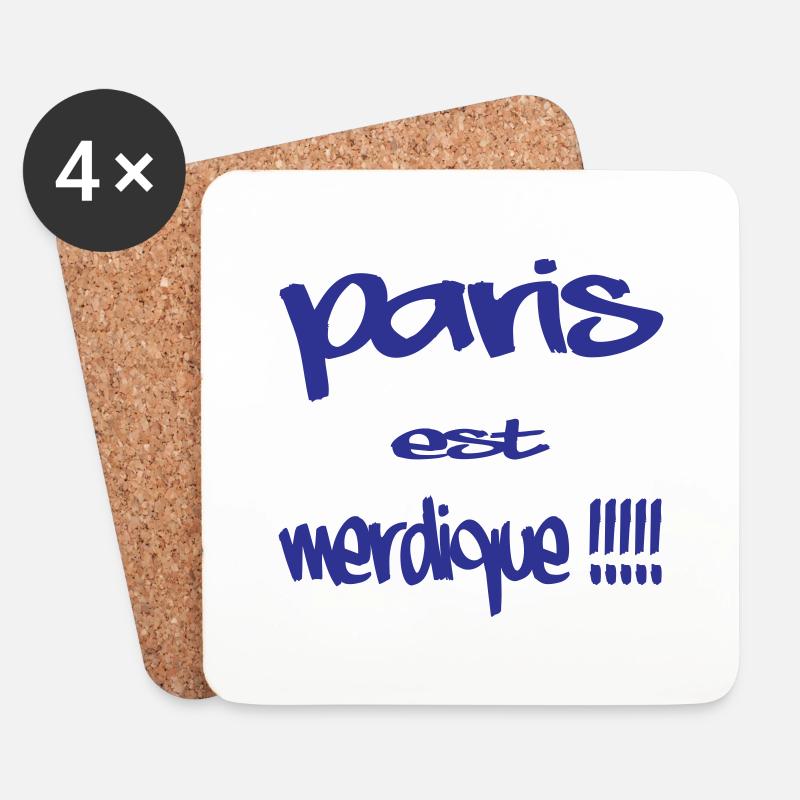Paris ist beschissen - Untersetzer (4er-Set) - Weiß