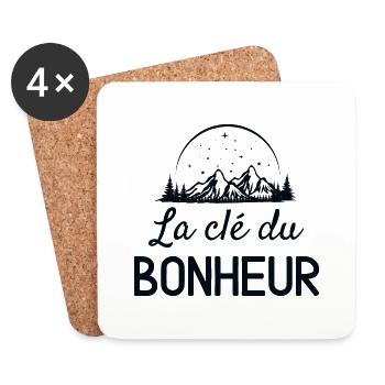 Randonnée la clé du bonheur - Dessous de verre (lot de 4) - blanc - Devant